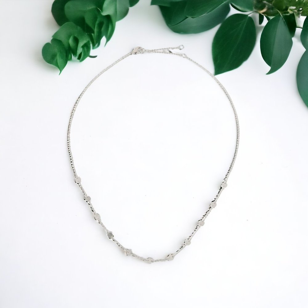 15764  White Gold Dipped Disc Necklace